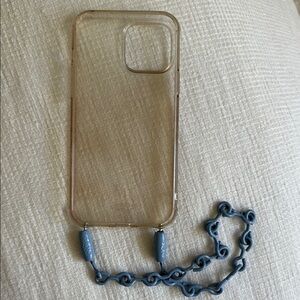 Transparent Phone Case with Blue Chain